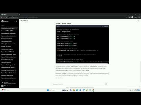 Building A Weakref Cache In Python