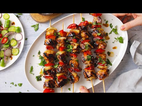 Honey Garlic Chicken Skewers | PERFECT summer food