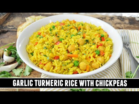 Garlic Turmeric Rice with Chickpeas | HEALTHY & Delicious One-Pan Dish