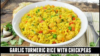 Garlic Turmeric Rice with Chickpeas | HEALTHY & Delicious One-Pan Dish