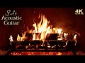 Soft Acoustic Guitar Music Fireplace Cozy Instrumental Fireplace Ambience 12 Hours