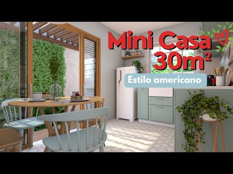 Mini Casa 30m² - Kitnet inspirada no estilo americano