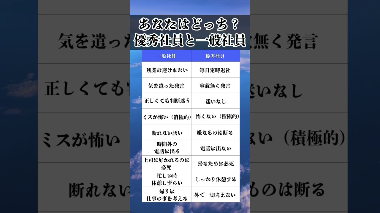 あなたはどっち？優秀社員と一般社員