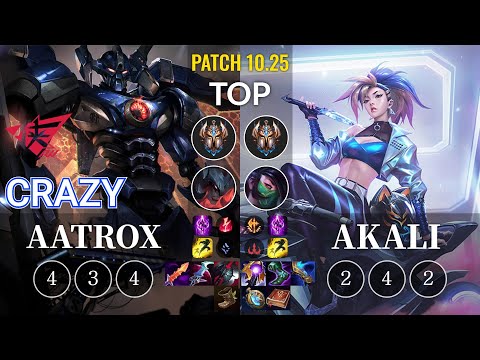 RW Crazy Aatrox vs Akali Top - KR Patch 10.25