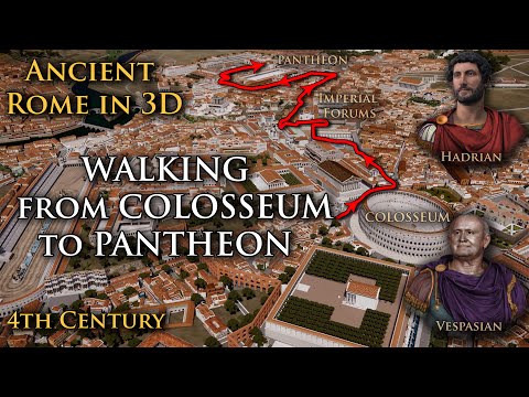 Ancient Rome in 3D - Virtual walking from Coloseum to Pantheon