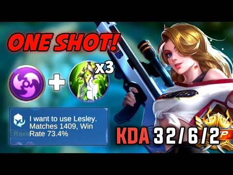32 KILLS!! LESLEY 3X BLADE OF DESPAIR ONESHOT BUILD!? (MUST TRY) - MLBB