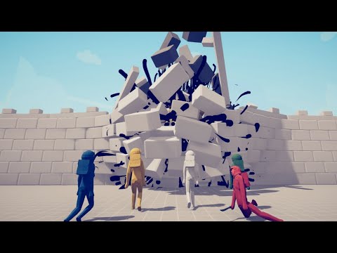 Among Us Crewmate Behind Brick Wall vs All OP Ranged Unit TABS Mod Totally Accurate Battle Simulator