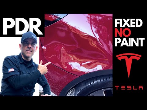 NEW TESLA REPAIR DONE WITHOUT REPAINTING - PAINTLESS