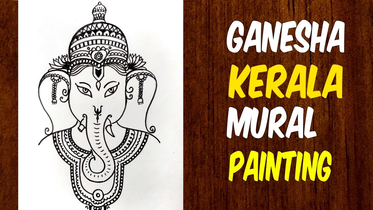 Ganesha Kerala Mural Painting | How To Draw Ganesha | Kerala Mural Painting Tutorial