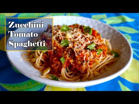 Zucchini Tomato Spaghetti| Easiest Zucchini Sauce Pasta| Light & Healthy