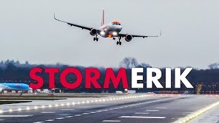 Must See STORM ERIK forces Airbus to Go-Around after touchdown!
