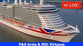 SHIPS TV - P&O Ventura & P&O Iona Cruise Departing Port of Southampton (LIVE)
