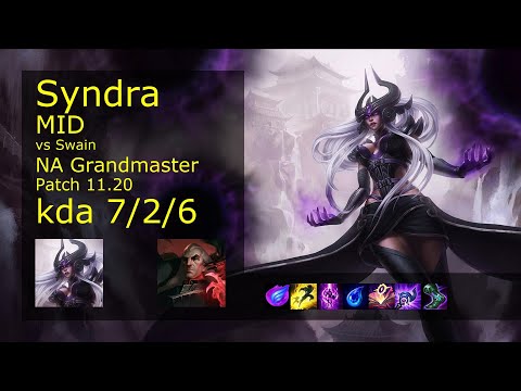 Syndra vs Swain Mid - NA Grandmaster 7/2/6 Patch 11.20 Gameplay