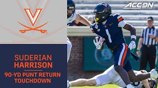 Virginia's Suderian Harrison Houses A 90-Yard Punt Return