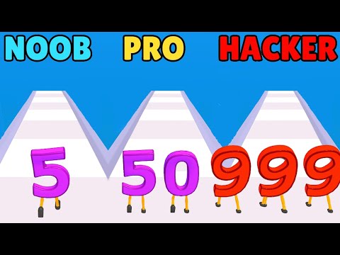 NOOB vs PRO vs HACKER in Digit Run 3D