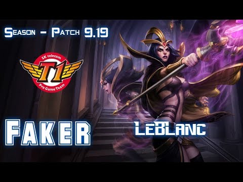 SKT T1 Faker LEBLANC vs ZOE Mid - Patch 9.19 KR Ranked