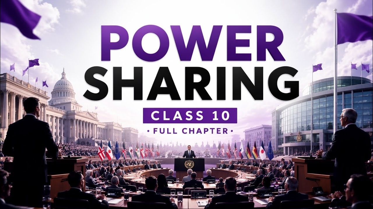 Thumbnail for Power Sharing Class 10 Civics Ch 1 | Full chapter in animation (CBSE 2026-27)