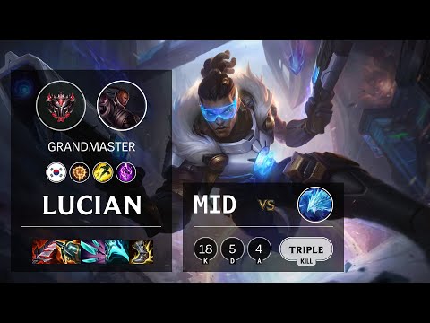 Lucian Mid vs Anivia - KR Grandmaster Patch 10.25b