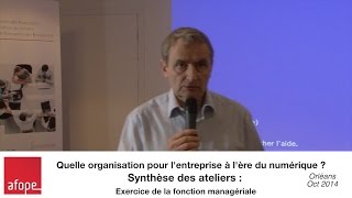 Ateliers - exercice de la fonction managériale