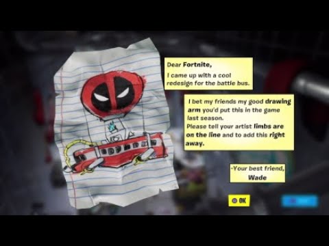 Fortnite - Find Deadpool's letter to Epic Games Location, Quick Guide
