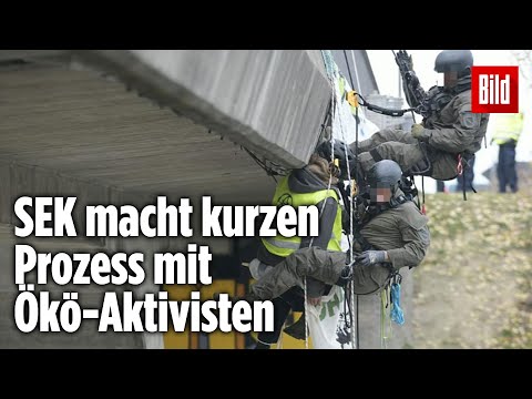 SEK holt Autobahn-Blockierer von der Brücke