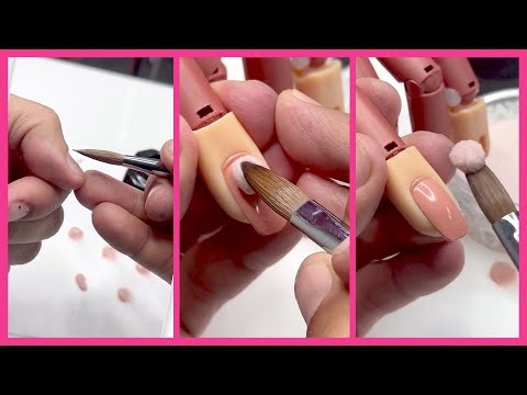 YN NAIL SCHOOL - How To Apply Acrylic to Cuticle Area For Beginner Nail Techs