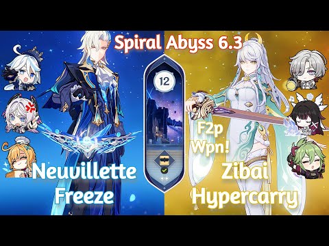 C0 Zibai Lunar Crystallize x C0 Neuvillette Hypercarry - NEW Spiral Abyss 6.3 | Genshin Impact