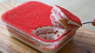 ふんわり苺のティラミスの作り方✴︎How to make Strawberry Tiramisu✴︎ベルギーより