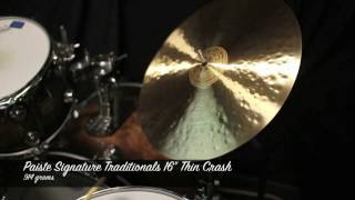 Video thumbnail for Paiste Signature Traditionals 16" Thin Crash by The Drum Shop - Portland, Maine