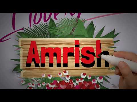 Amrish Name Art Love Whatsapp Status | Amrish Couple Name Video #NameArt #Amrish #shorts