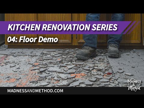 Floor Demo: Removing Tiles and Subfloor (Kitchen Series Video 4)