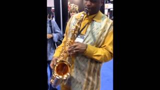Video thumbnail for CE Winds The Sig mouthpiece on P Mauriat James Carter tenor saxophone 24kt gold plated silver alloy by CE Winds