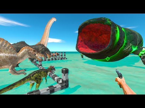 FPS Avatar Rescues Dinosaurs and Fights Bloop and Aquatics - Animal Revolt Battle Simulator