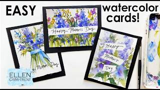 EASY watercolor Mothers day cards