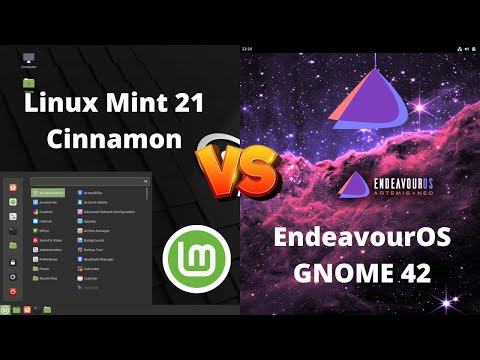 EndeavourOS (GNOME42)  VS  Linux Mint 21 Cinnamon (RAM Consuption)