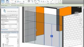Revit (Autodesk) creating a Curtain Wall with Double Doors
