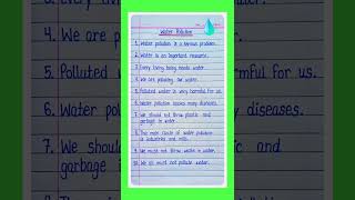 10 Lines On Wayer Pollution/water pollution essay in English/water pollution/essay  water pollution