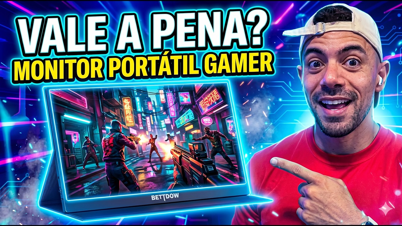 Miniatura da avaliação em vídeo de Monitor Bettdow Portátil Touchscreen 15,6'' FHD 1080P