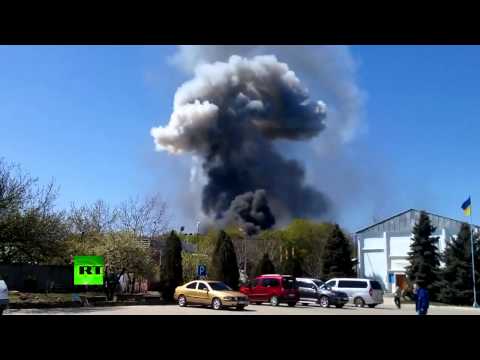 Ukraine airport blast: Moment of massive explosion caught on tape in Kramatorsk