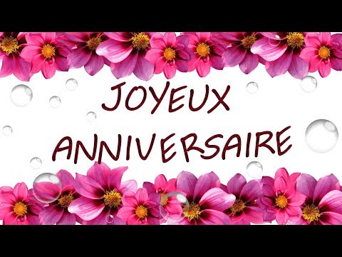 75 - Joyeux anniversaire - Jolie carte virtuelle, fleurs et vœux de bonheur