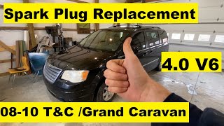 Change Spark Plugs 4.0 v6 Chrysler Town and Country | Dodge Grand Caravan 08 09 10 2008 2009 2010