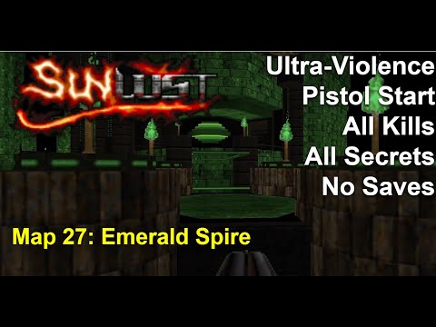 Doom II: Sunlust Map 27: Emerald Spire (Ultra Violence 100%)