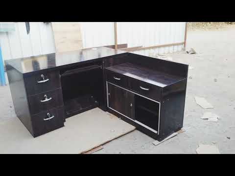 Particle board computer office table, with storage