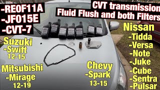 JF015E RE0F11A CVT-7 CVT fluid flush and filter change.