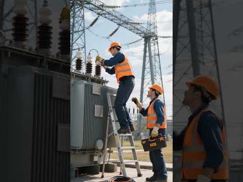 Substation Disaster! ⚡Worker FALLS From Ladder After Short Circuit 😨 Part-05 #shortvideo #viralvideo