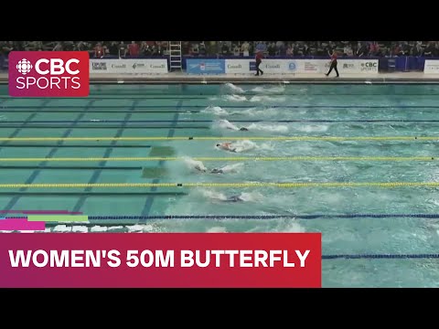 MEET RECORD in women's 50m butterfly heat | Speedo Canadian Open | #CBCSports