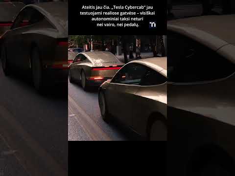 Ateitis „be vairo ir pedalų“ jau čia: į gatves išriedėjo „Tesla Cybercab“ taksi