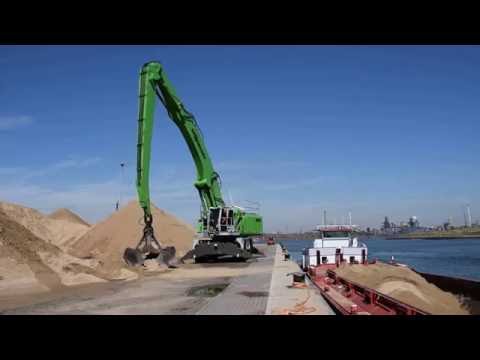 Sennebogen 850E mobile material handler with Kinshofer grab.