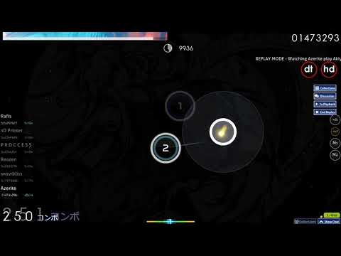 osu! | Azerite | Akiyama Uni - Kanpan Tasogare Shinbun [Extra] +HD,DT | 99.66% 505pp FC #1