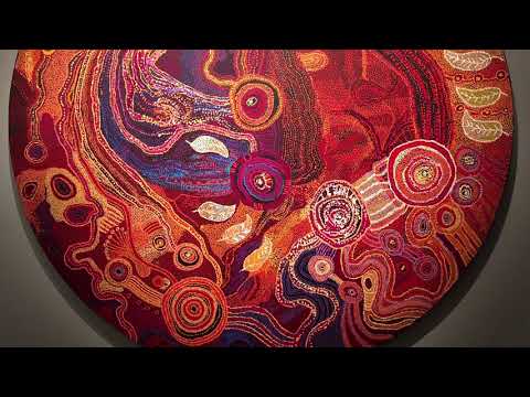 Visiting the Songlines exhibition at the Musée de Quai Branly in Paris.